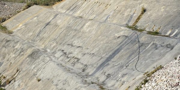 Slope protection by shotcrete on excavated area